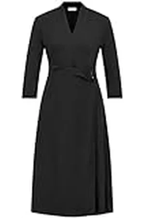 Gerry Weber Elegante damesjurk met wikkellook, 3/4 mouwen, effen kleuren, knie, , 36