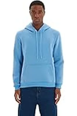 Trendyol Heren Blue Male Regular Fit Kangaroo Zakken Hooded Sweatshirt, XL
