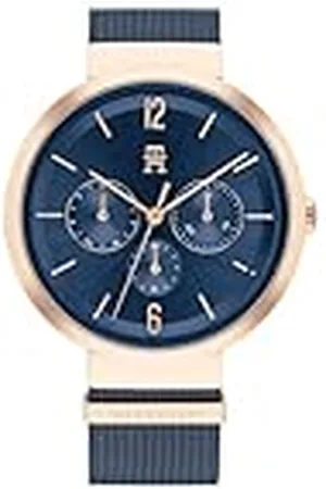 Tommy Hilfiger Analoge Multifunctionele Quartz Horloge voor Vrouwen met Marineblauwe RVS Mesh Armband - 1782541, , standard size, Armband