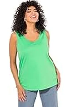 Ulla Popken Damestop, V-hals, klassiek, mouwloos T-shirts, , 46-48