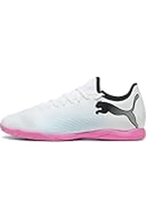 PUMA Future 7 Play It voetbalschoen voor heren, Wit Zwart Poison Roze, 47 EU