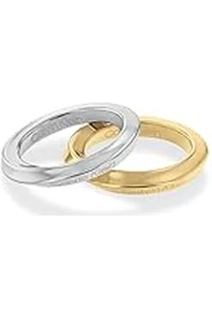 Calvin Klein TWISTED RING-collectie voor dames, set van 2 ringen in roestvrij staal en geelgoud - 35000330B