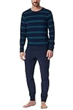 Schiesser Lange herenpyjama met manchetten, zachte badstof, casual, nachtkleding, pyjamaset, , 54