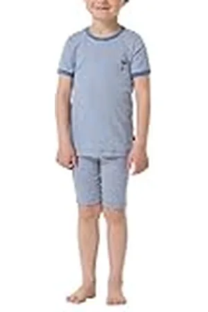 Schiesser Jongenspyjama kort-Natural Love Pyjamaset, jeansblauw_182726, 140, , 140 cm