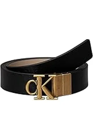 Calvin Klein 8719965074583 Dames MONOGRAM PLACQUE BUCKLE 25MM REV LV04K7005G omkeerbare riem, zwart (Na zwart/servies/getrommeld goud), 70, , 70