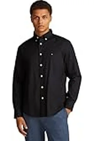 Tommy Hilfiger Heren CORE Flex POPLIN Solid RF Shirt MW0MW39988 L/S Shirt, zwart, XS, , XS