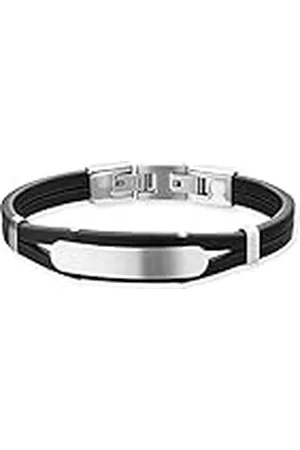SAVE BRAVE Dexter Herren Armband geflochtenes schwarzes Leder mit Klappverschluss aus Edelstahl - Länge 22 cm - ohne Nickel und Blei - inkl. Schmuckverpackung
