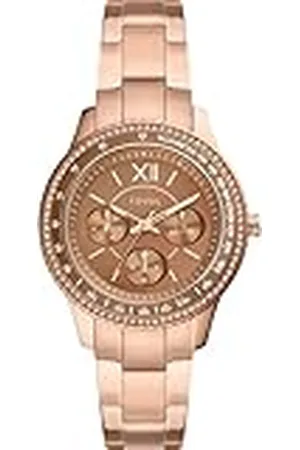 Fossil Stella horloge voor dames, chronograaf uurwerk met roestvrij stalen of leren band