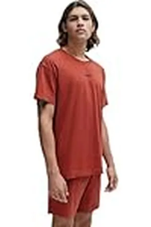 HUGO BOSS Heren gekoppelde T-shirt Logo-Print Pyjama T-Shirt in Stretch Katoen, , M