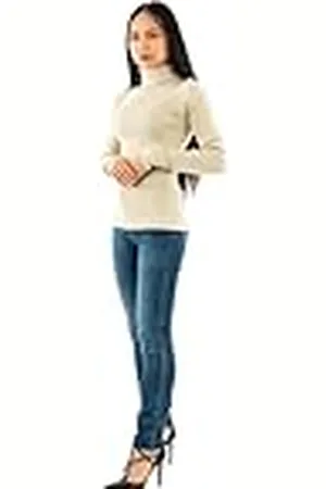 Calvin Klein Jeans Dames geweven label ROLL Neck Sweater J20J224225, pullovertrui, grijs, S, , S