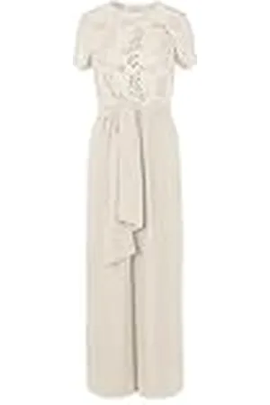 Apart Apart bruiloftsoverall met kant in materiaalmix van kant en chiffon, , 40