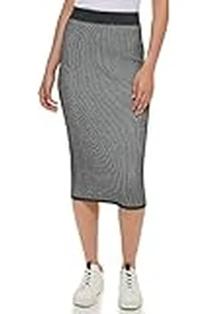 DKNY Dames Pull On Rib-Knit Midi Rok, , XS