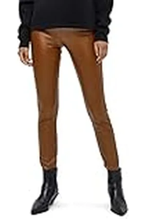 DESIRES Dames Emilla Leggings, Leer Bruin, XL