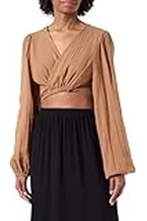 Pieces® PCASTINA LS WRAP Crop TOP New TIE SWW BC, , XS