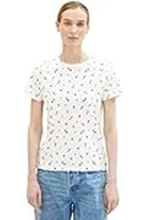 TOM TAILOR Dames 1037400 T-Shirt, 32691-Offwhite Mixed Flower Design, XXS, , XXS