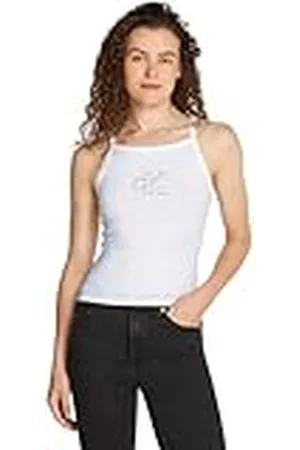 Calvin Klein Jeans Geschetste tanktop met boothals voor dames, , L