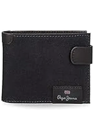 Pepe Jeans Hilltop horizontale portemonnee met kliksluiting, blauw, 11 x 8,5 x 1 cm, leer, , Horizontale portemonnee met kliksluiting