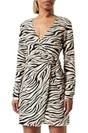 Scotch&Soda Mini-wrap voor dames, casual jurk met drape detail, tiger, 36
