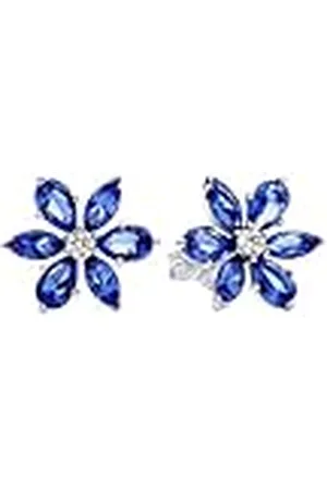 PANDORA Timeless Funkelnde Blaue Herbarium Cluster Ohrringe aus Sterling Silber mit Zirkonia, 292407C01