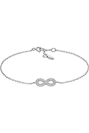 Fossil Vrouwen Infinity Sterling Zilveren Ketting Armband, JFS00633040