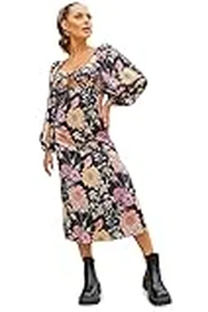 Chi Chi London Midi-jurk met lange mouwen, uitgesneden details, bloemenjurk, cocktail, , 40