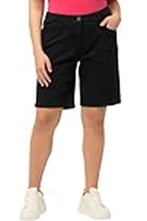 Ulla Popken Damesbroek, grote maten, jeansbermuda Mandy, 5-pocket-vorm, comfortabele tailleband, , 46