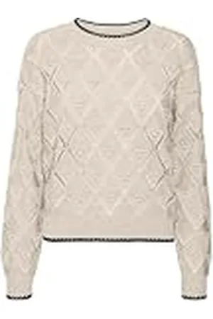 VERO MODA VMJULIAN LS O-Neck Pullover GA Boo, Birch/Detail:w. Black, XL