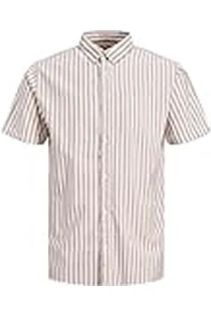 JACK & JONES Bestseller A/S Heren Jcomarina Stripe Shirt Ss hemd, Twilight Mauve/Stripes: Stripes, M, , M
