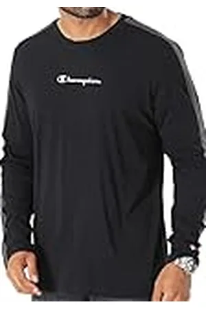 Champion Legacy American Tape-L-s Crewneck shirt met lange mouwen voor heren, Zwart, M