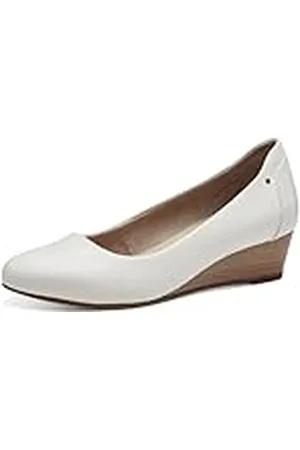 Jana Dames Pumps met sleehak Vegan, wit, 37 EU