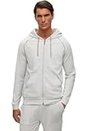 HUGO BOSS Heren Ribbed Hooded Loungewear Jacket, , M