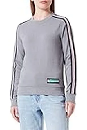 Moschino Dames slim fit ronde hals lange mouwen met gestreepte tape mouwen en logo patch sweatshirt, , 38