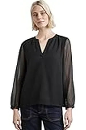 Street one Chiffon V-hals blouse Lurex Details, , 34