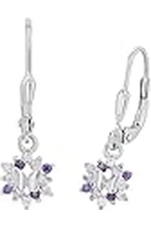Prinzessin Lillifee Oorbellen 925 sterling zilveren meisjes kinderoorbellen, met zirkonia synth., 2,4 cm, paars, vlinder, geleverd in sieradengeschenkverpakking, 9245703