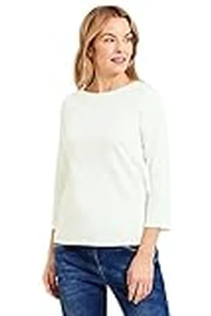 CECIL Basic katoenen damesshirt, boothals, , XS