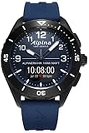 Alpina Heren analoog digitaal kwartshorloge met rubberen armband AL-284LNN5AQ6, , Riemen.