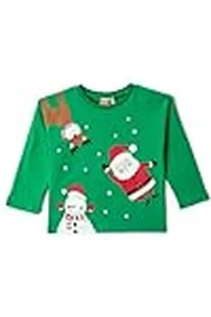 Koton Babyboys T-shirt met kerstthema Kerstman bedrukt met lange mouwen en ronde hals, , 3-4 Jaar
