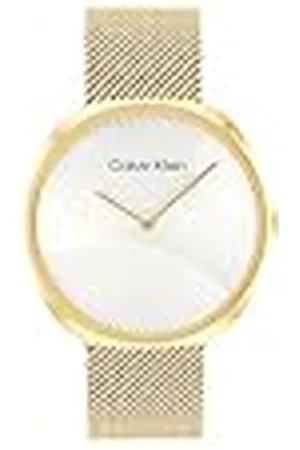 Calvin Klein Analoog kwartshorloge voor dames met goudkleurige roestvrijstalen armband - 25200246