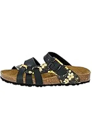 LICO BIOLINE FLORA Dames Instapschoenen, Zwart/geel, 41 EU