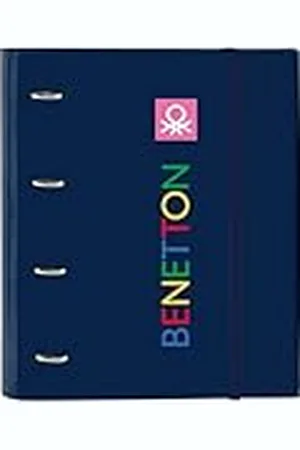Safta Benetton Damero Ringmap, 4 ringen, 35 cm, met 100 A4-vellen, ideaal voor kinderen van verschillende leeftijden, comfortabel en veelzijdig, kwaliteit en duurzaamheid, 27 x 3,5 x 32 cm
