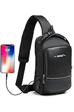 Kono Diefstalbestendige rugzak, schoudertas, waterdicht, met USB-oplaadpoort, modieuze reistas voor heren, voor fietsen, kamperen en wandelen, , Medium