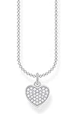 Thomas Sabo Dames halsketting hart pavé zilver 925 sterling zilver, 36-38 cm lengte