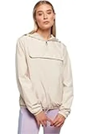 Urban classics Dames windbreaker met capuchon voor vrouwen, basic pull over jack verkrijgbaar in meer dan 10 kleurvarianten, maten XS - 5XL, , S
