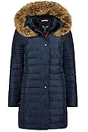 Geographical Norway Charlize Lady Lange parka voor dames, dik, warm, herfst, winter, dunne jas, capuchon, imitatiebont, winddichte jas, elegante donsjack voor dames ( , XL), , XL