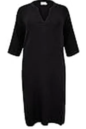 Kaffe Plus-Size casual jurk voor dames, met mouwen, knielengte, V-hals, , 48 (L)