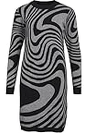 Object Dames Objray L/S Knit Dress AOP Noos gebreide jurk, , M