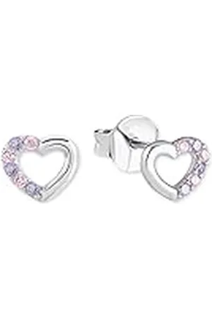 Prinzessin Lillifee Oorknopjes 925 sterling zilveren meisjes kinderoorbellen, met zirkonia synth., 0,5 cm, zilver, hart, geleverd in sieradengeschenkverpakking, 2021106