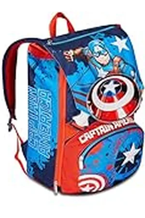 7 for all Mankind Marvel Merchandising Disney Captain America Legendary Avenger, schoolrugzak, blauw, rood, wit, dubbele rugzak, drinkfleshouder, kinderrugzak, , Uitbreidbare rugzak