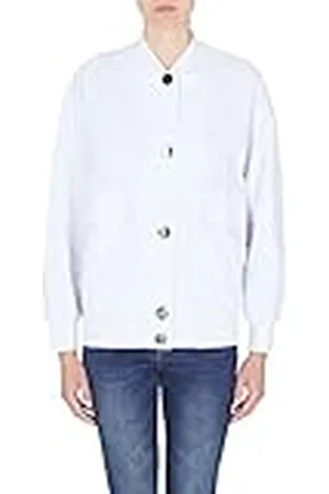 Armani Exchange Unisex Sustainable, Cross Gender, Ronde Metalen Buttons Jacket, Optic. White, Small, , S
