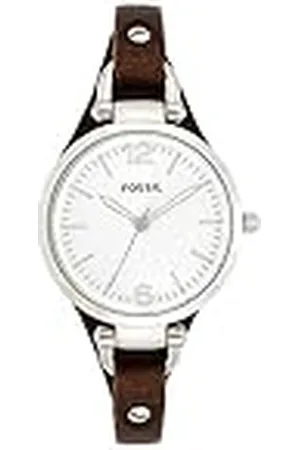 Fossil Georgia horloge voor dames, kwartsuurwerk met roestvrij stalen of leren band